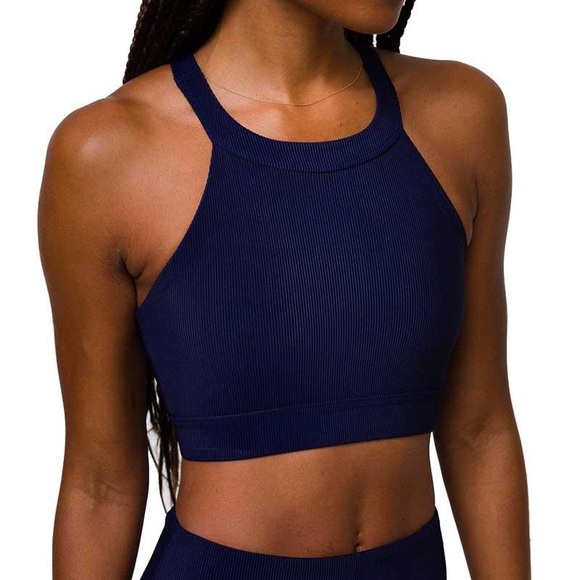 Onzie Marine Navy Blue Ribbed Sports Bra 💙 - Picture 1 of 4